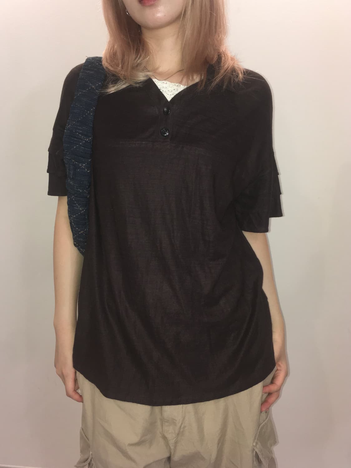 jpn vintage nerd brown lace t shirt 상품이미지3