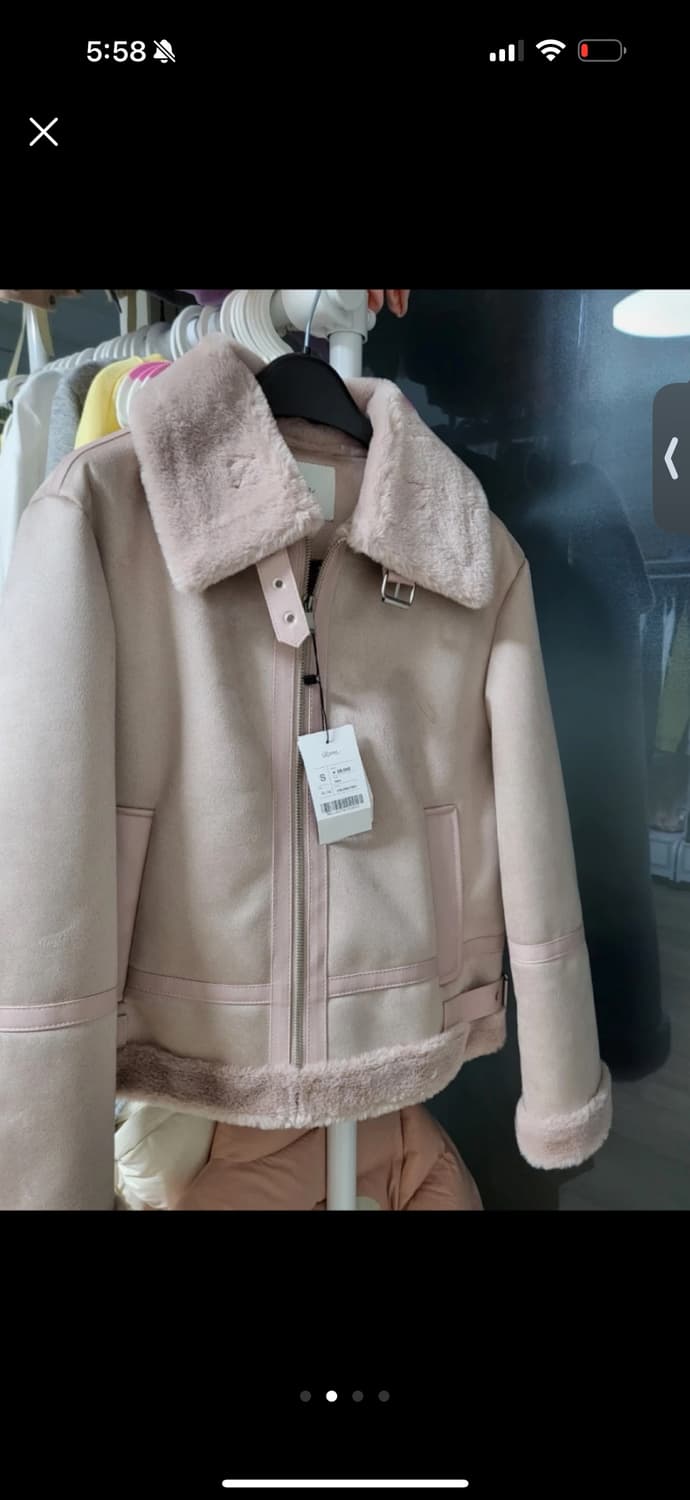 로엠 딸기우유 핑크 스웨이드 무스탕 자켓 L (9.9->2.5) 상품이미지2