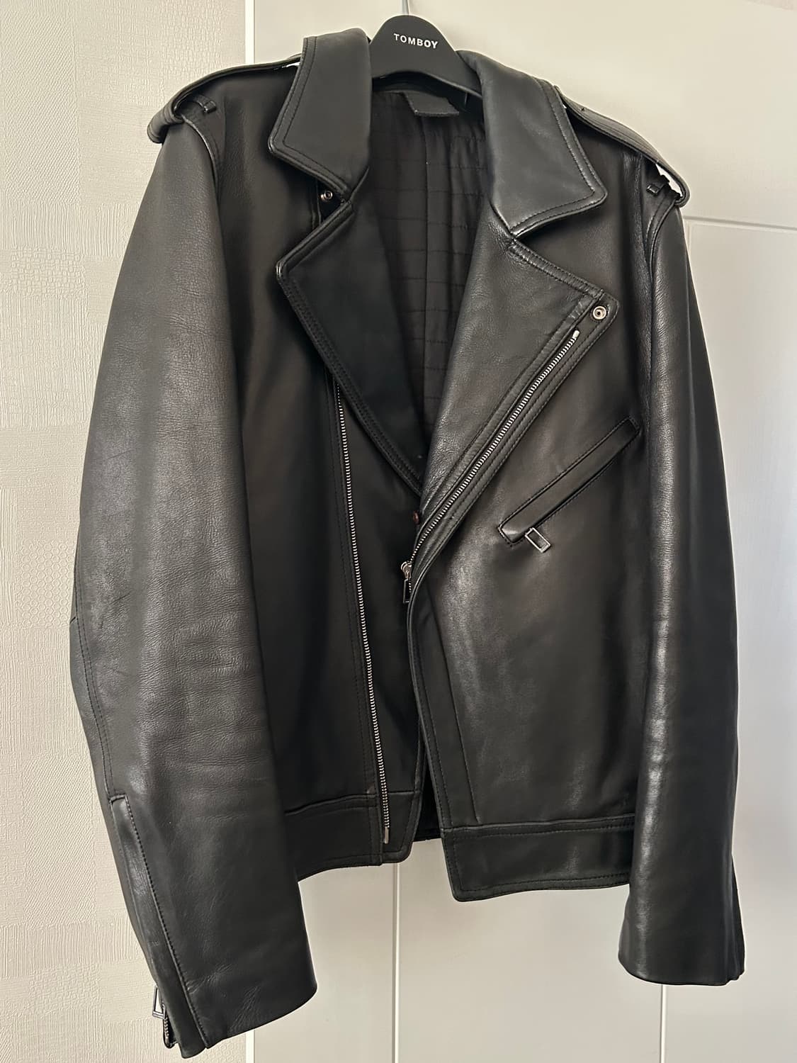 디올옴므 DIOR 클래식 라이더 가죽자켓 48 양가죽 상품이미지2