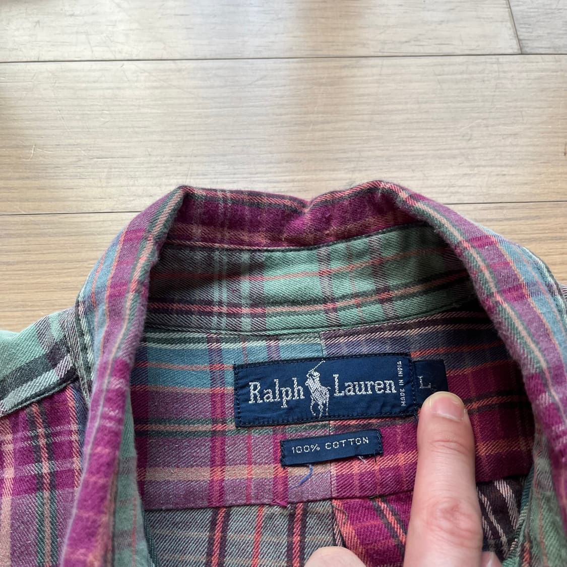 90년대 폴로랄프로렌 체크 플란넬 셔츠 빈티지 상품이미지3