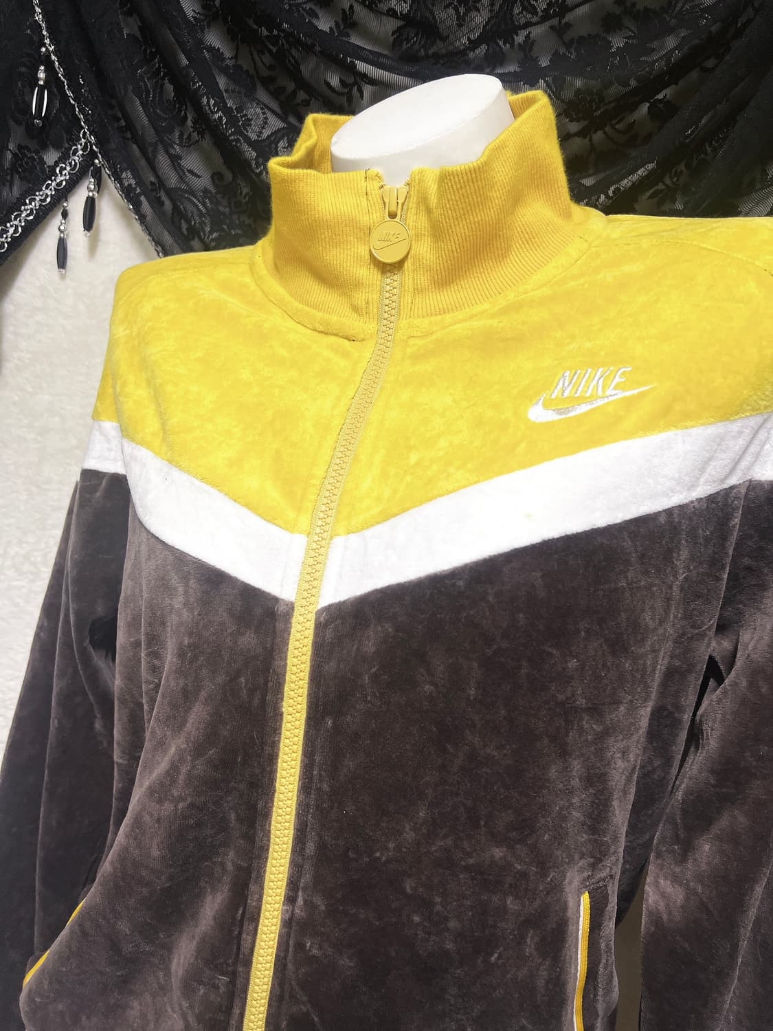 나이키 초코바나나 브라운 벨벳 트랙탑 집업 저지 져지 스포티 갸루 핀터 상품이미지4