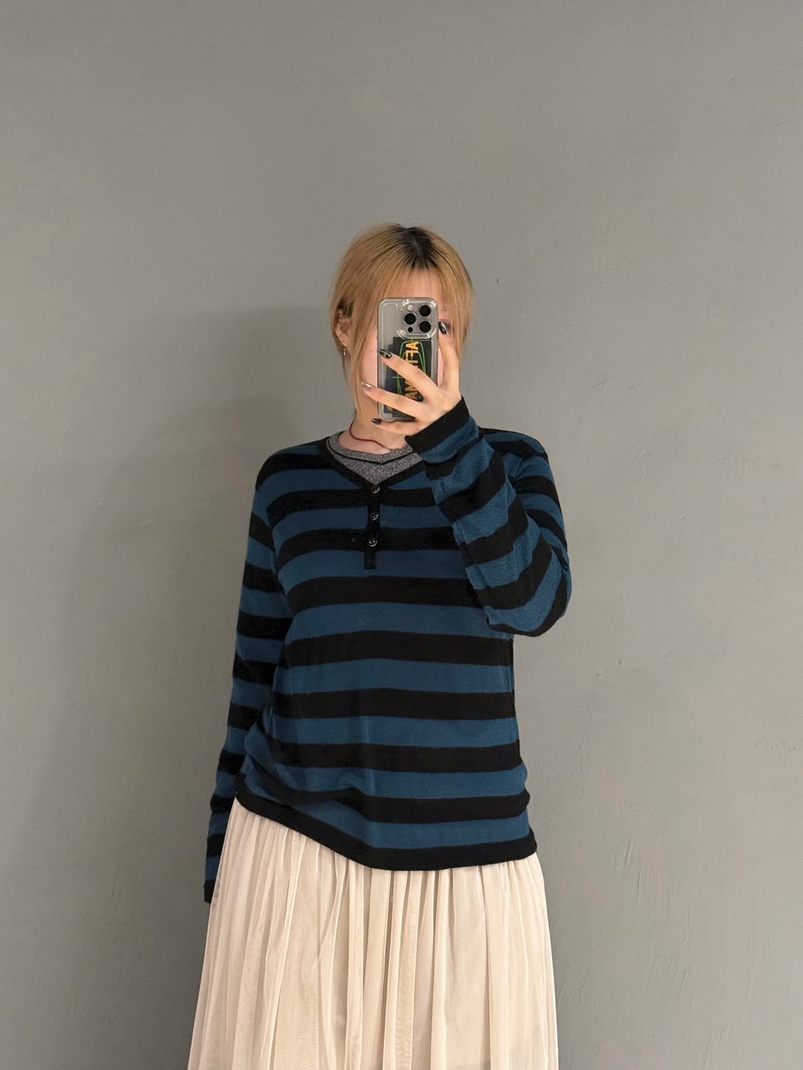 layered detail button-up long sleeve 상품이미지1