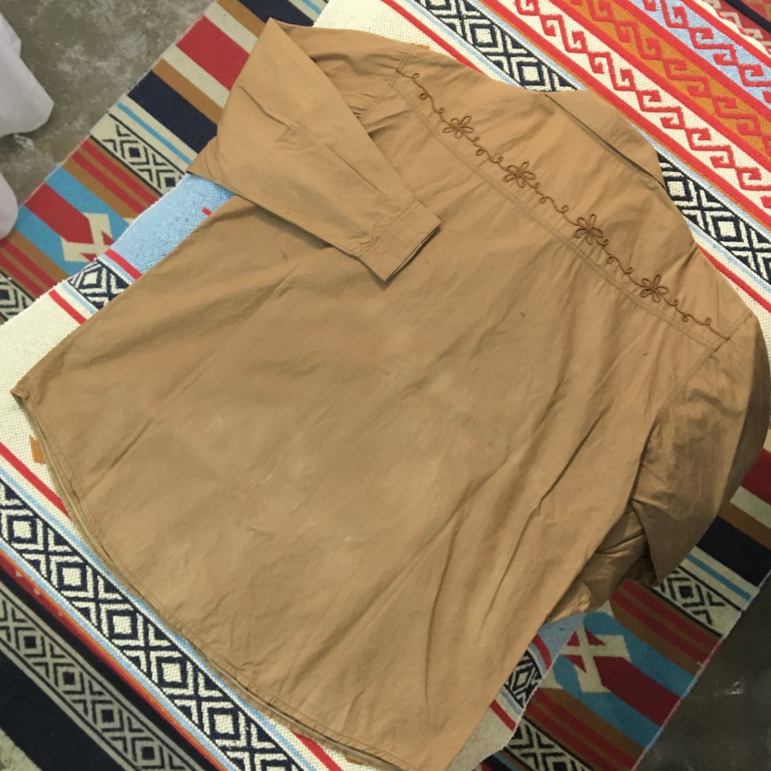 VTG 빈티지 브라운 코튼 웨스턴 셔츠 여성 프리사이즈 상품이미지4