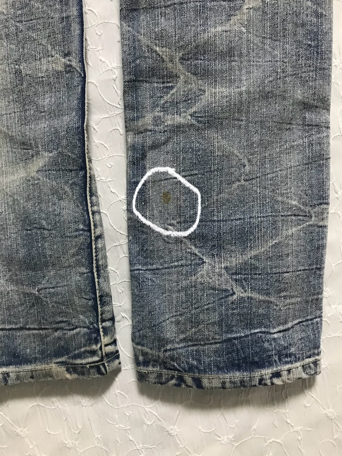 빈티지 d.i.a깔 디스트로이드 데미지 레이스 데님 팬츠 상품이미지5