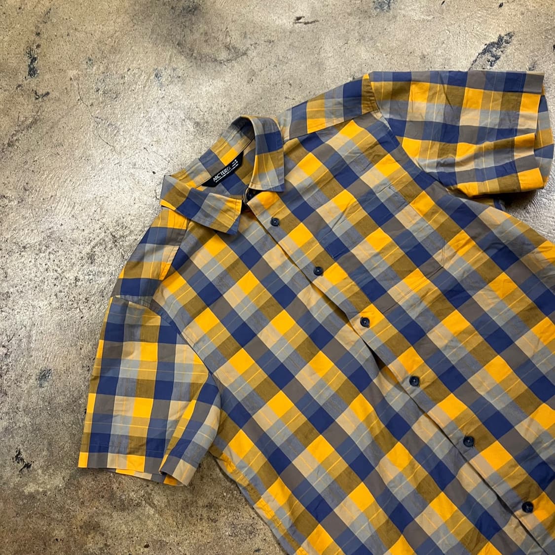 [정품/M] 아크테릭스 반팔 체크 셔츠 남방 b10 상품이미지1