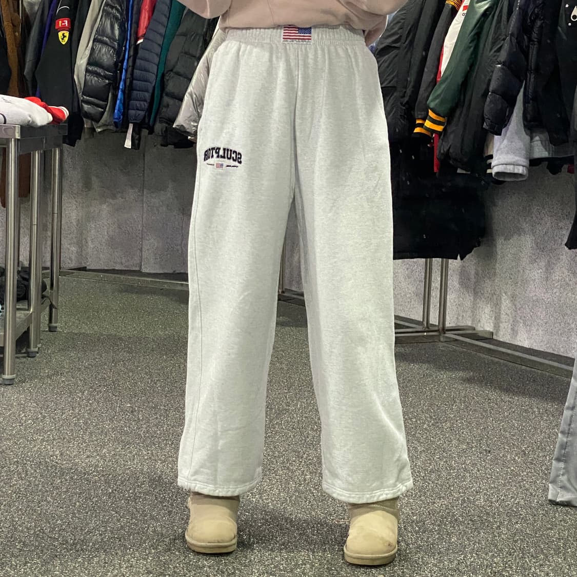 스컬프터 화이트멜란지 스웻 조거 팬츠 B3741 상품이미지1