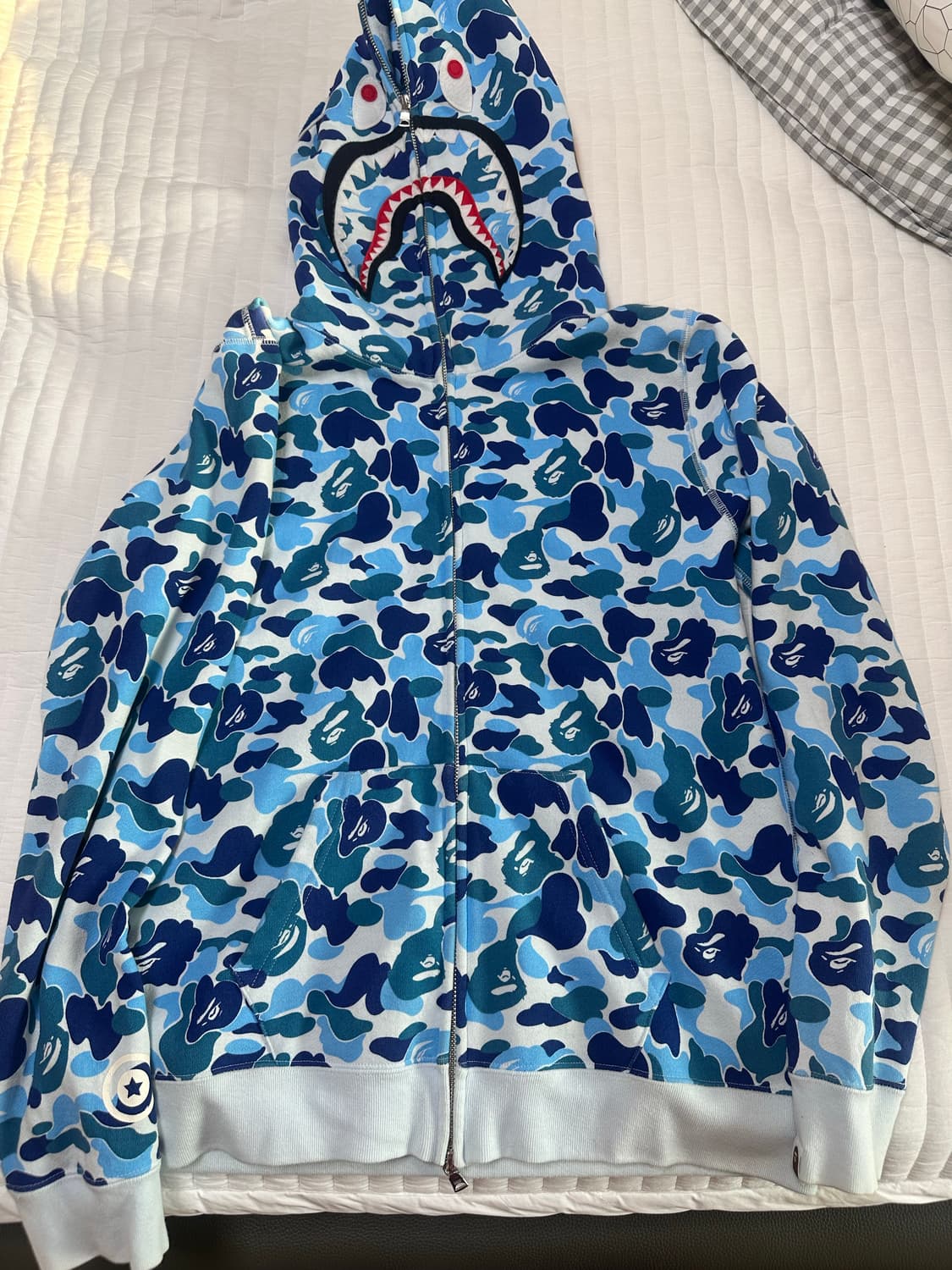 베이프 ABC 샤크 카모 후드집업 블루 상품이미지1