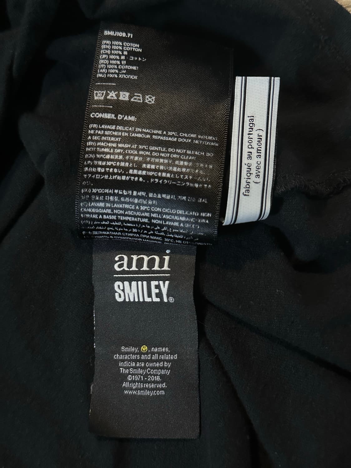 20SS 아미 AMI 스마일리 패치 반팔 티셔츠 블랙 상품이미지8