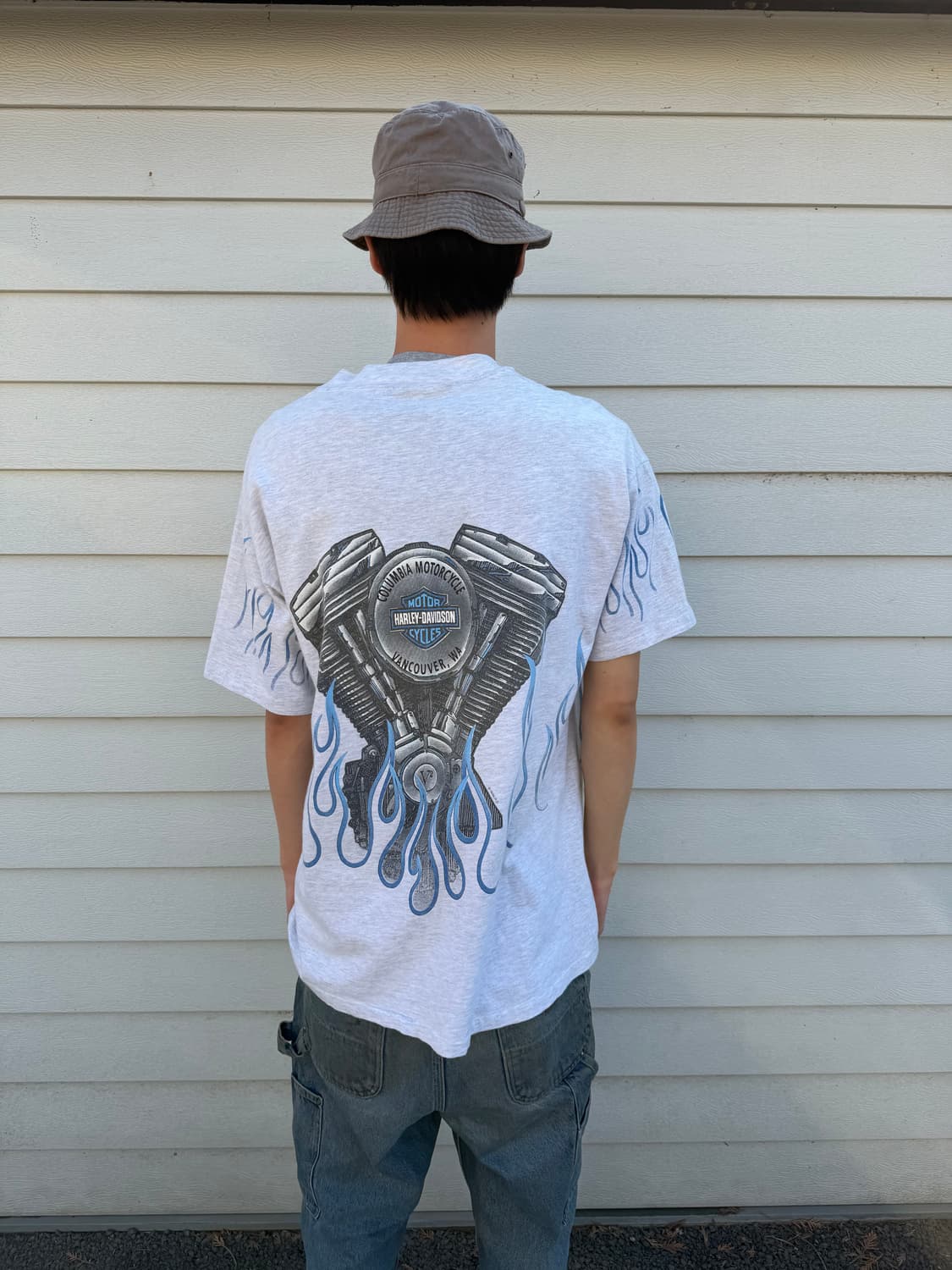 90s Harley Davidson flame t-shirt 상품이미지2