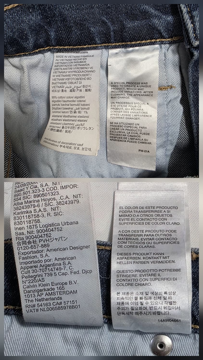 1136 캘빈클라인 다크 데님 와이드 청바지 26 상품이미지10