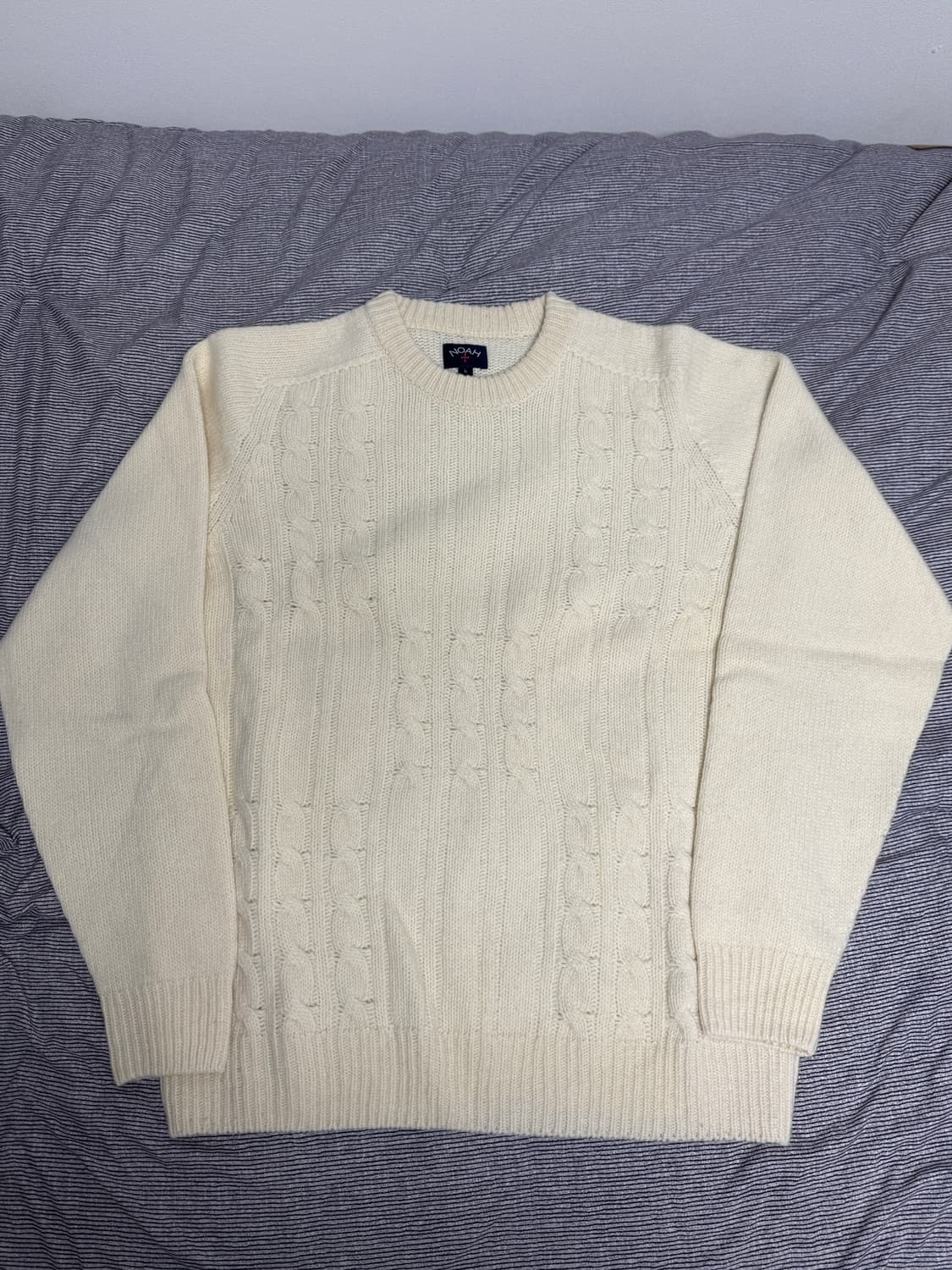 노아 Noah 아가일 케이블 니트 L Cream 상품이미지3