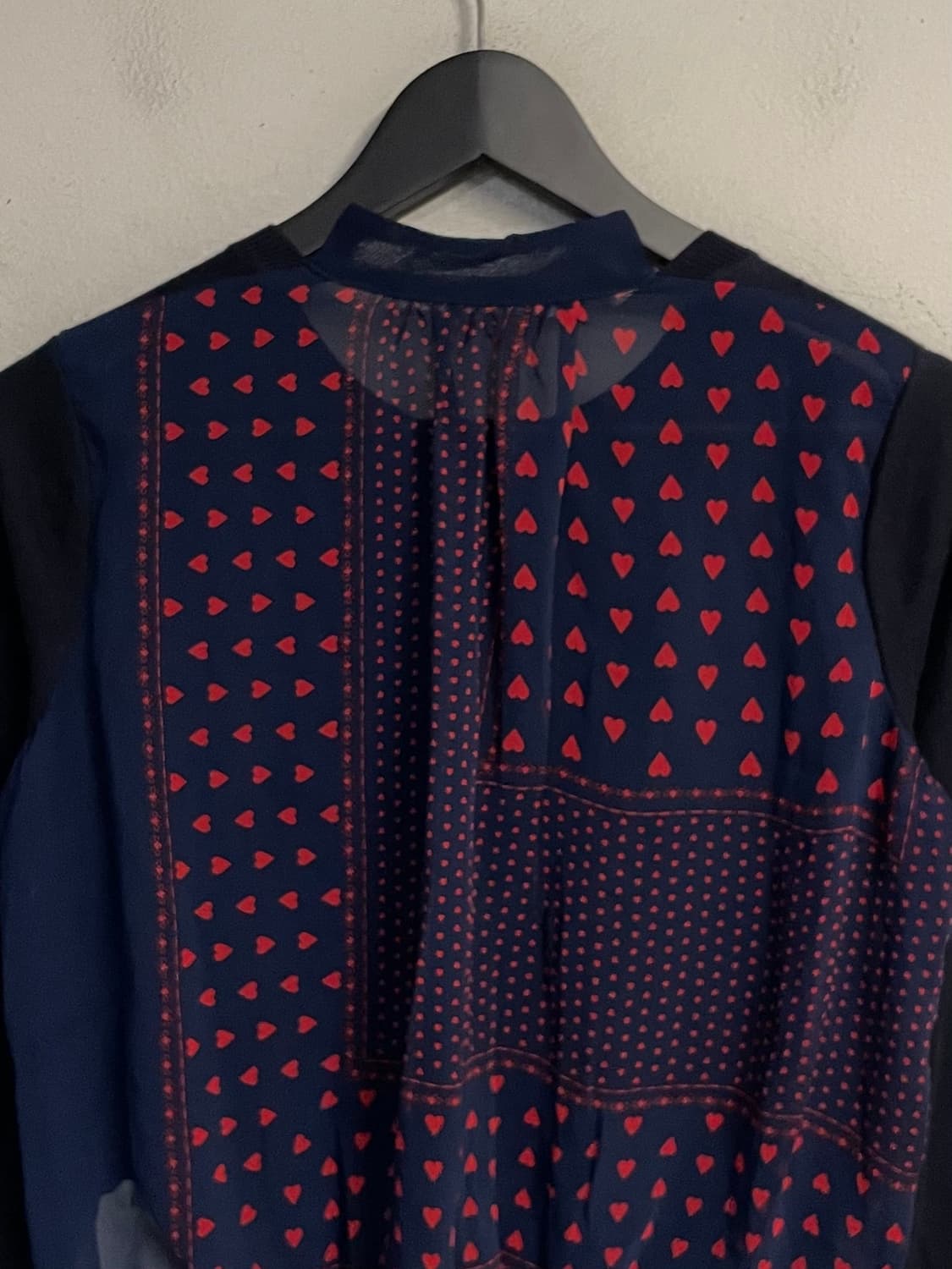 SACAI LUCK back heart cardigan navy 상품이미지5