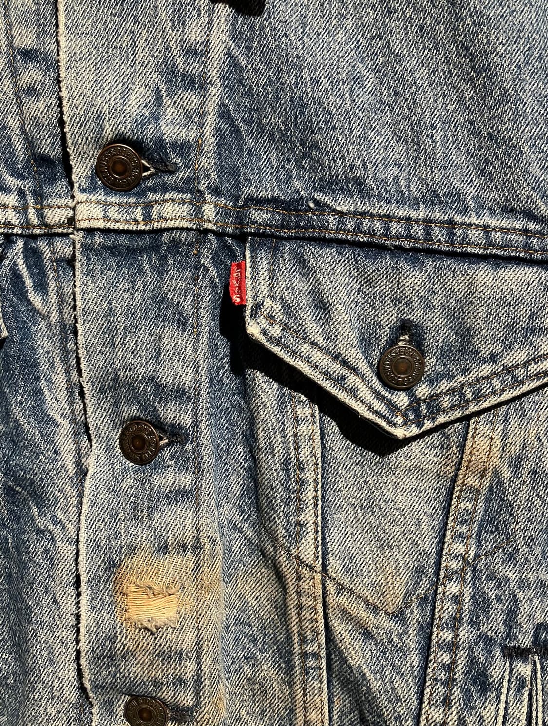 80s USA 빈티지 리바이스 3세대 버팔로 안감 데님 트러커 자켓 상품이미지5
