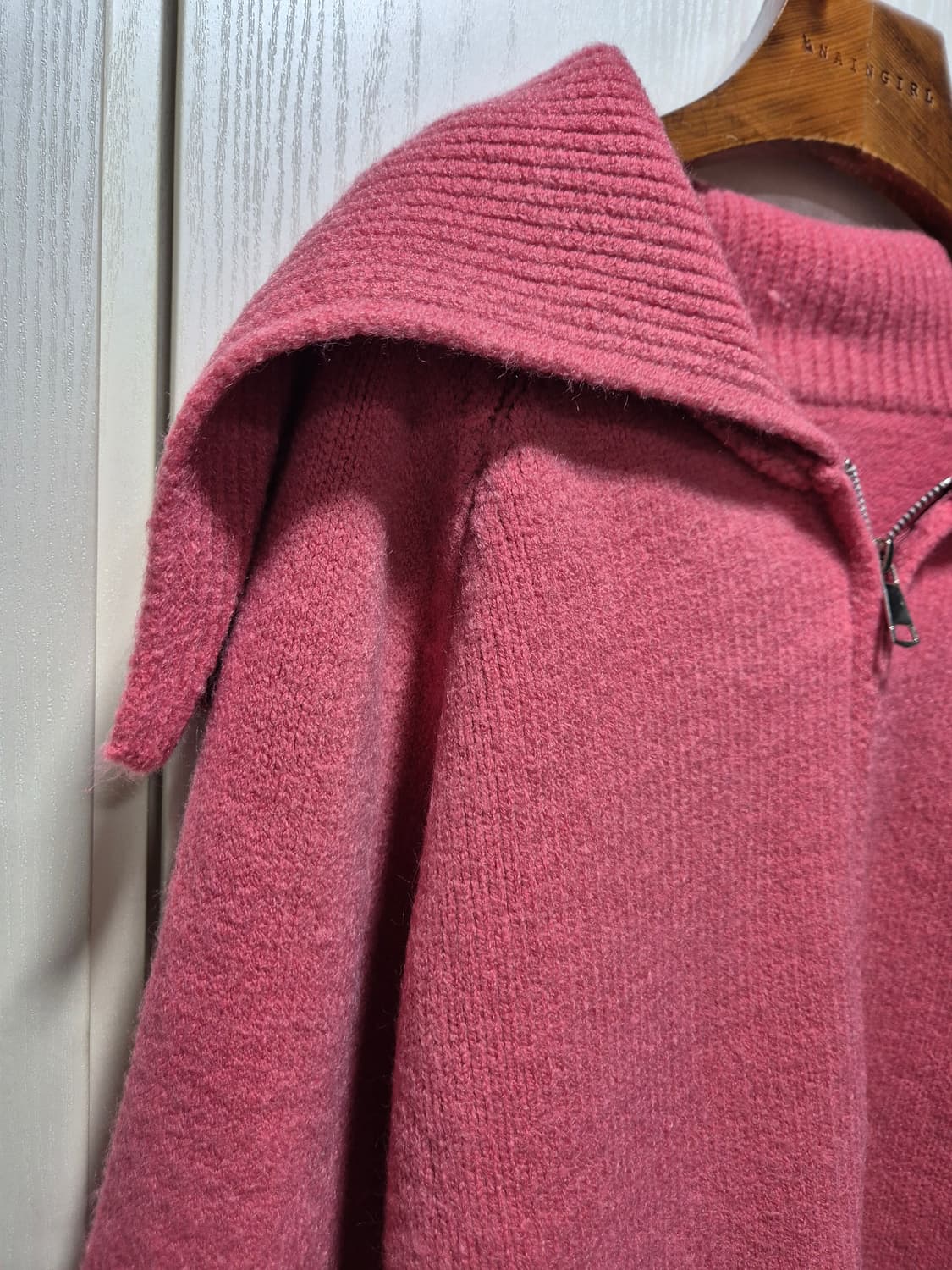 빈티지 핑크 집업 봄 니트 가디건 상품이미지3