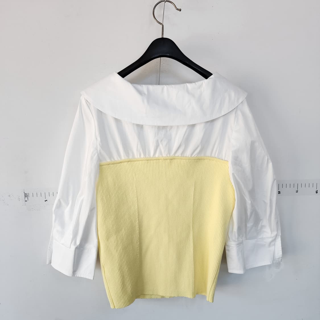 EUNE 셔츠 레이어드 니트탑 옐로우 상품이미지4
