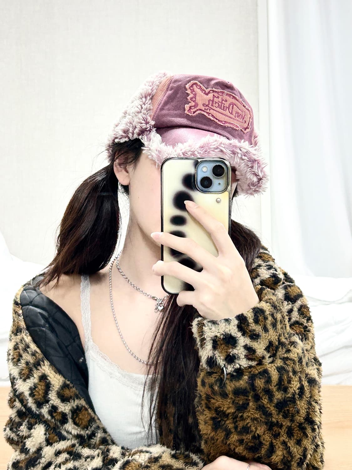 본더치 코듀로이 배색 핑크 트루퍼 햇 상품이미지1