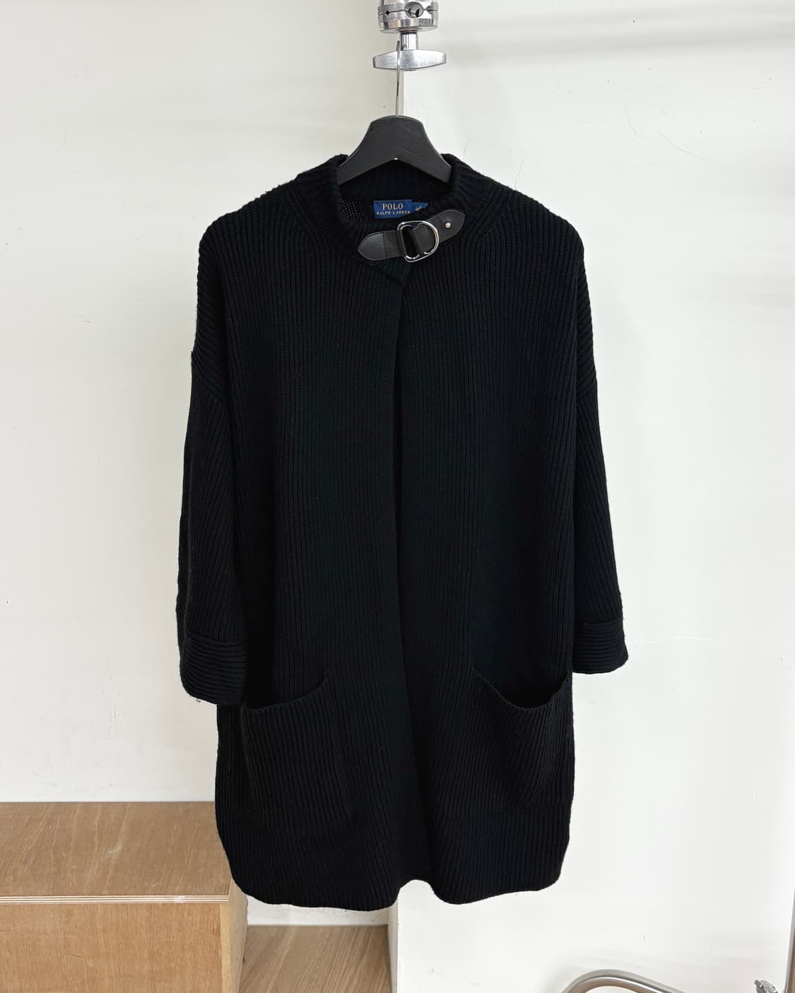 폴로 랄프로렌 블랙 넥 버클 메리노울 가디건 상품이미지1