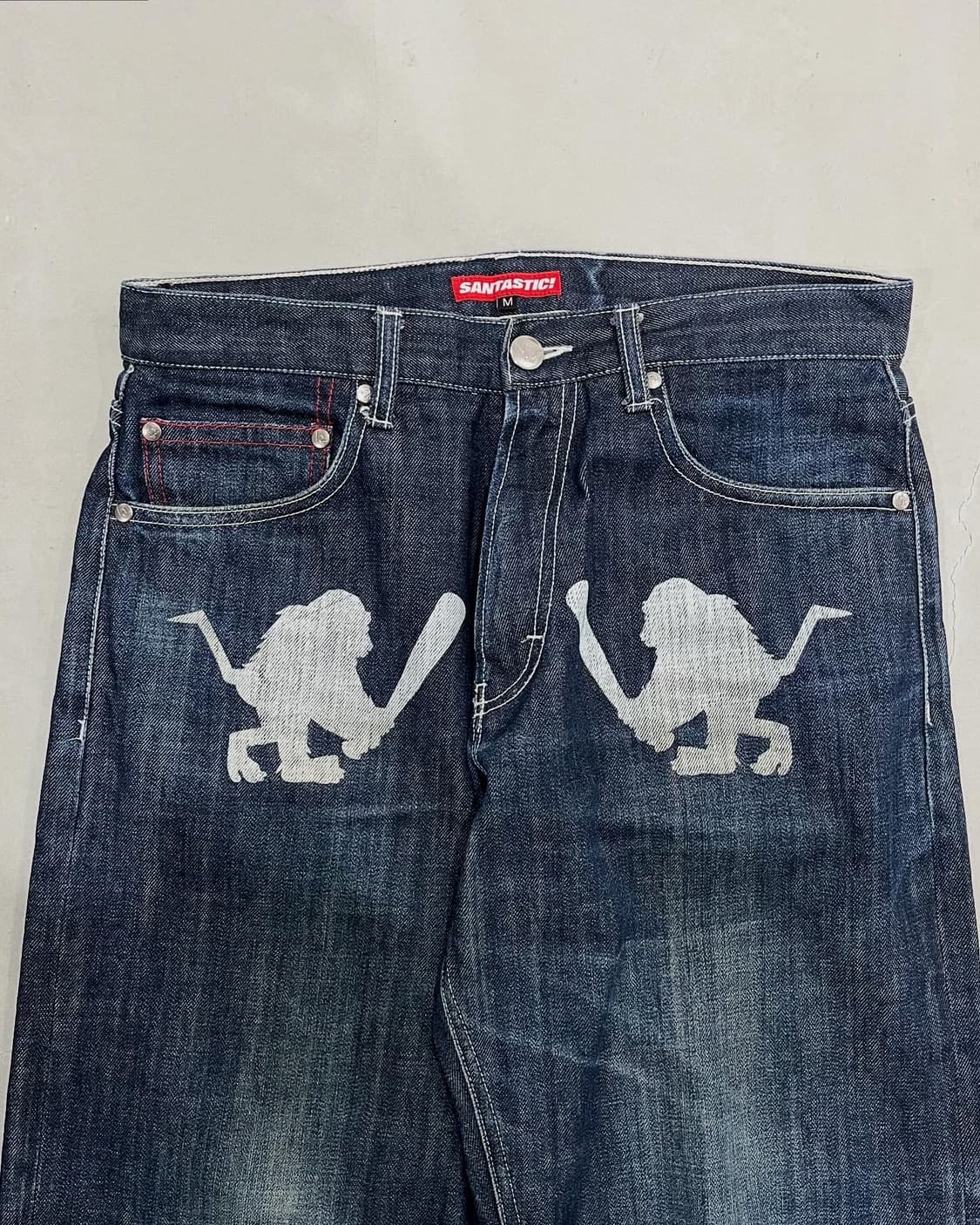 SANTASTIC! 🏏🐒💎 saru denim pants 상품이미지4