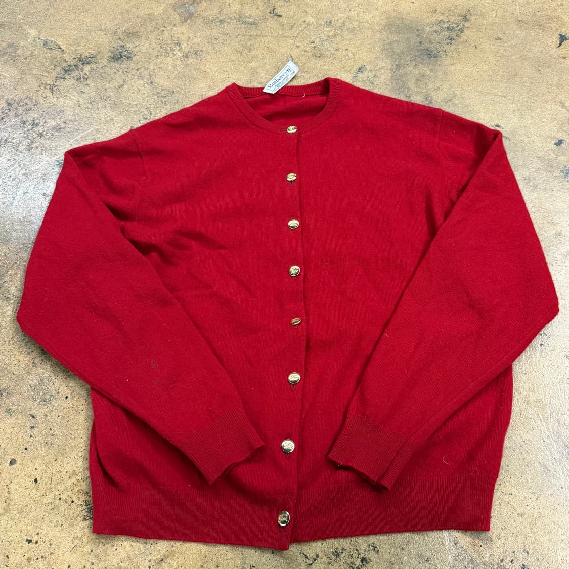 버버리 레드 금장 니트 가디건  상품이미지2