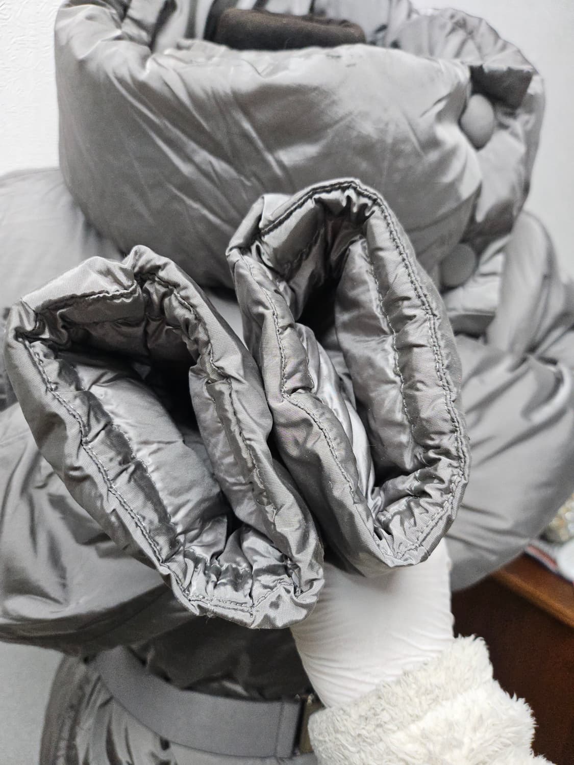 add  애드  넥 워머 벨트 다운 패딩 코트 실버 usa 4 상품이미지3