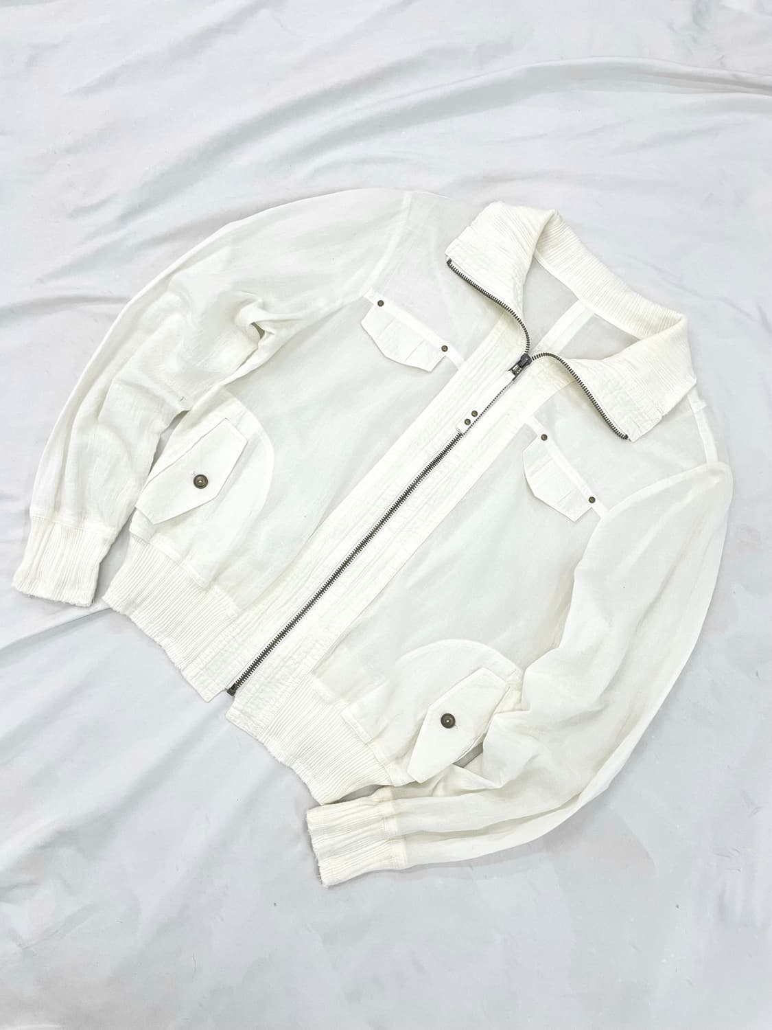y2k white semi see-through jacket 상품이미지4