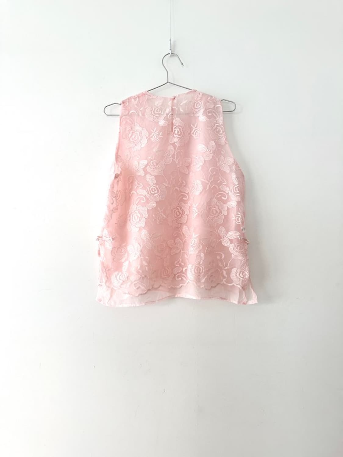 Floral jacquard sleeveless blouse / pink 상품이미지3