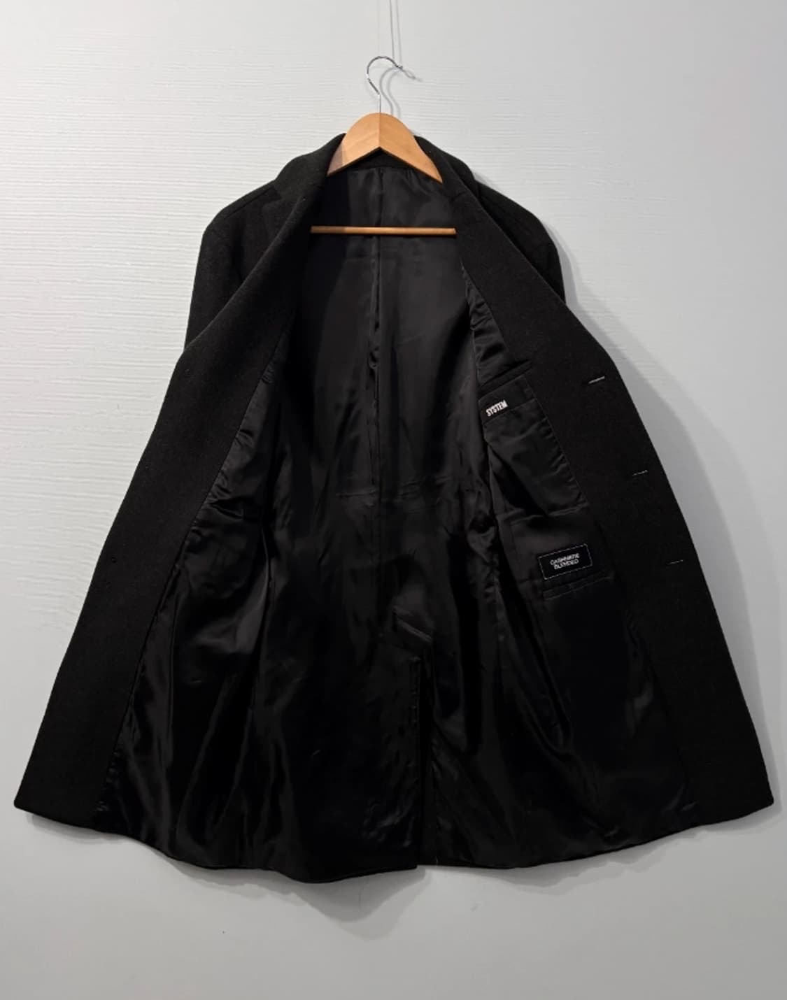 한섬 시스템SYSTEM 블랙 캐시미어 코트 95 상품이미지1