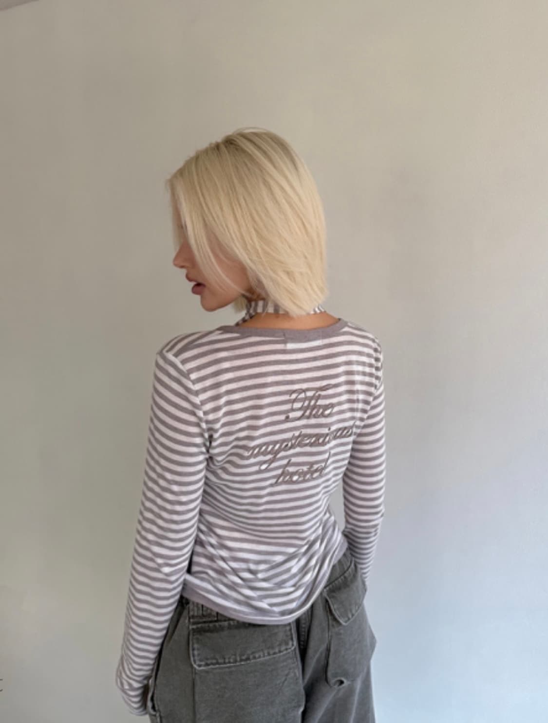 더미스테리어스호텔 스트라이프 가디건 세트 상품이미지3