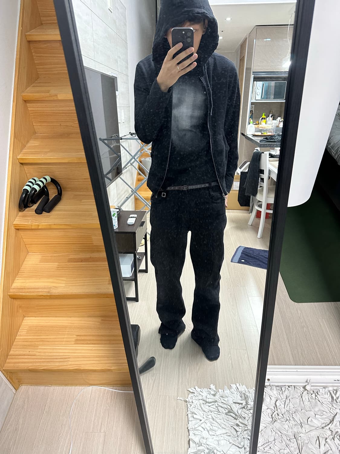 제임스 펄스 베이직 테리 후드집업 블랙 0 상품이미지5