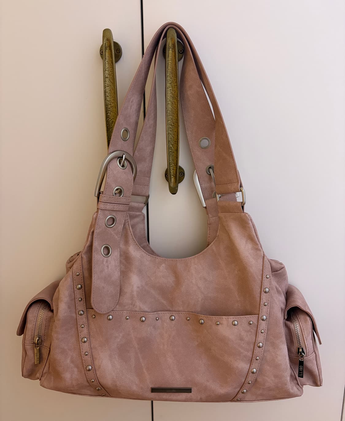 일리고 루프 더블 포켓 숄더 백 핑크 상품이미지5