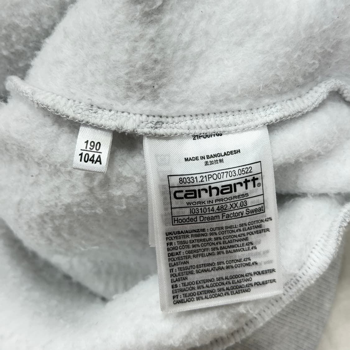 칼하트 WIP 드림 팩토리 기모 후드티 애쉬 헤더그레이 2XL 상품이미지5