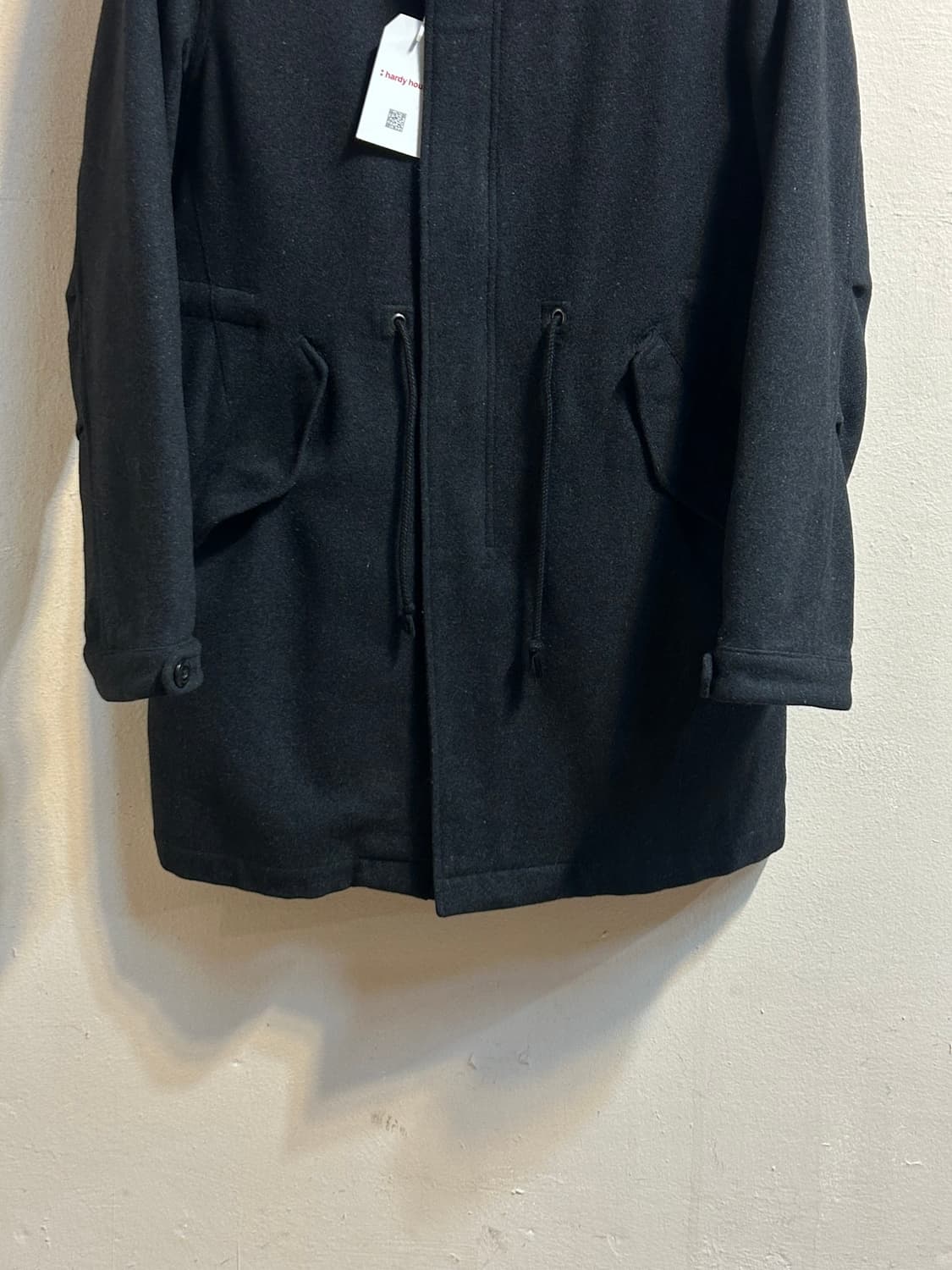 빔즈 라쿤 퍼 후드 울 블렌드 미디 코트 상품이미지3