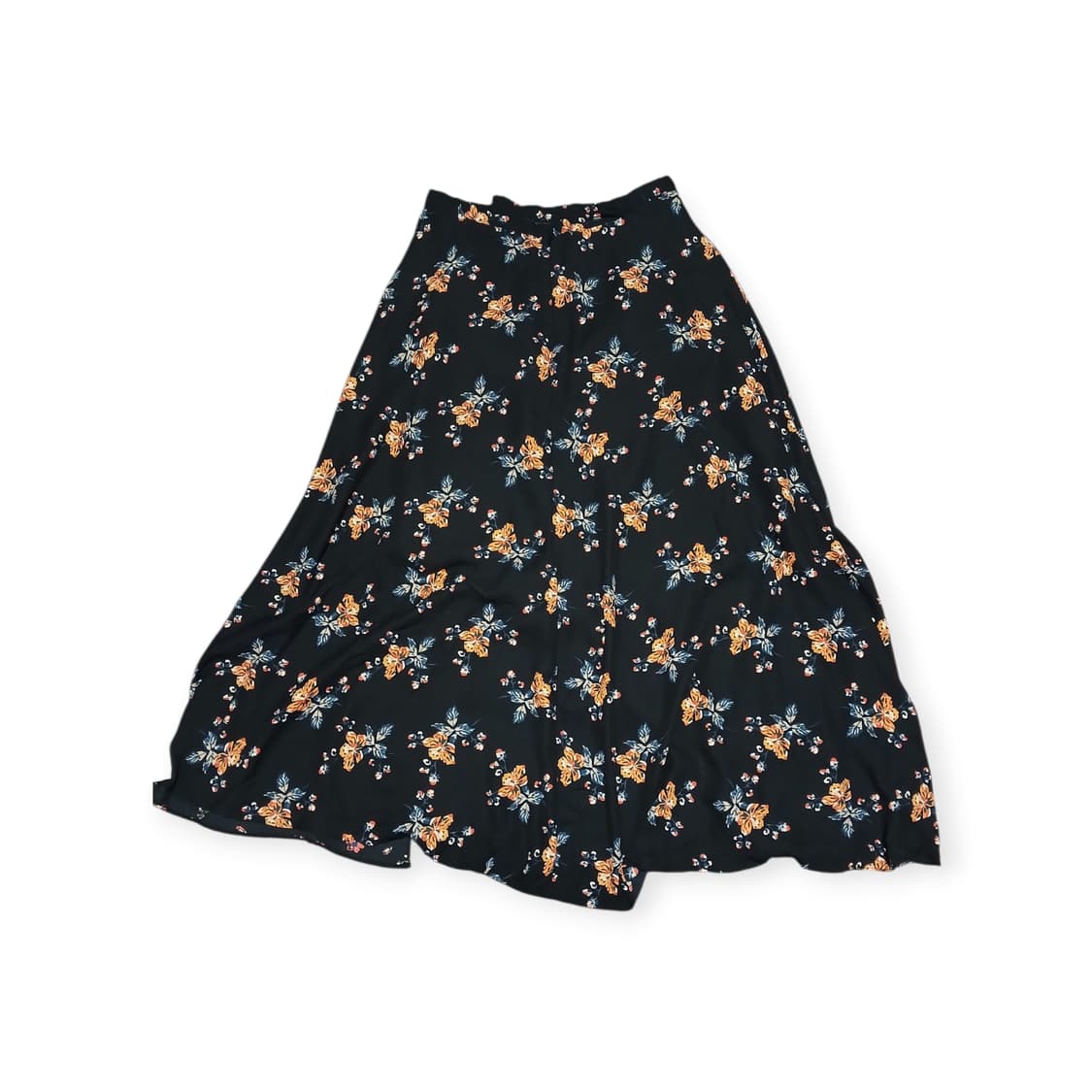 Gu 프릴 사선 플라워 블랙 스커트 상품이미지3