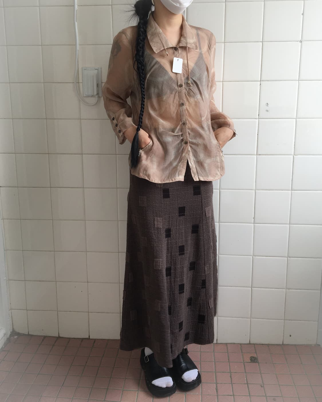 Pattern point see through jacket 상품이미지1