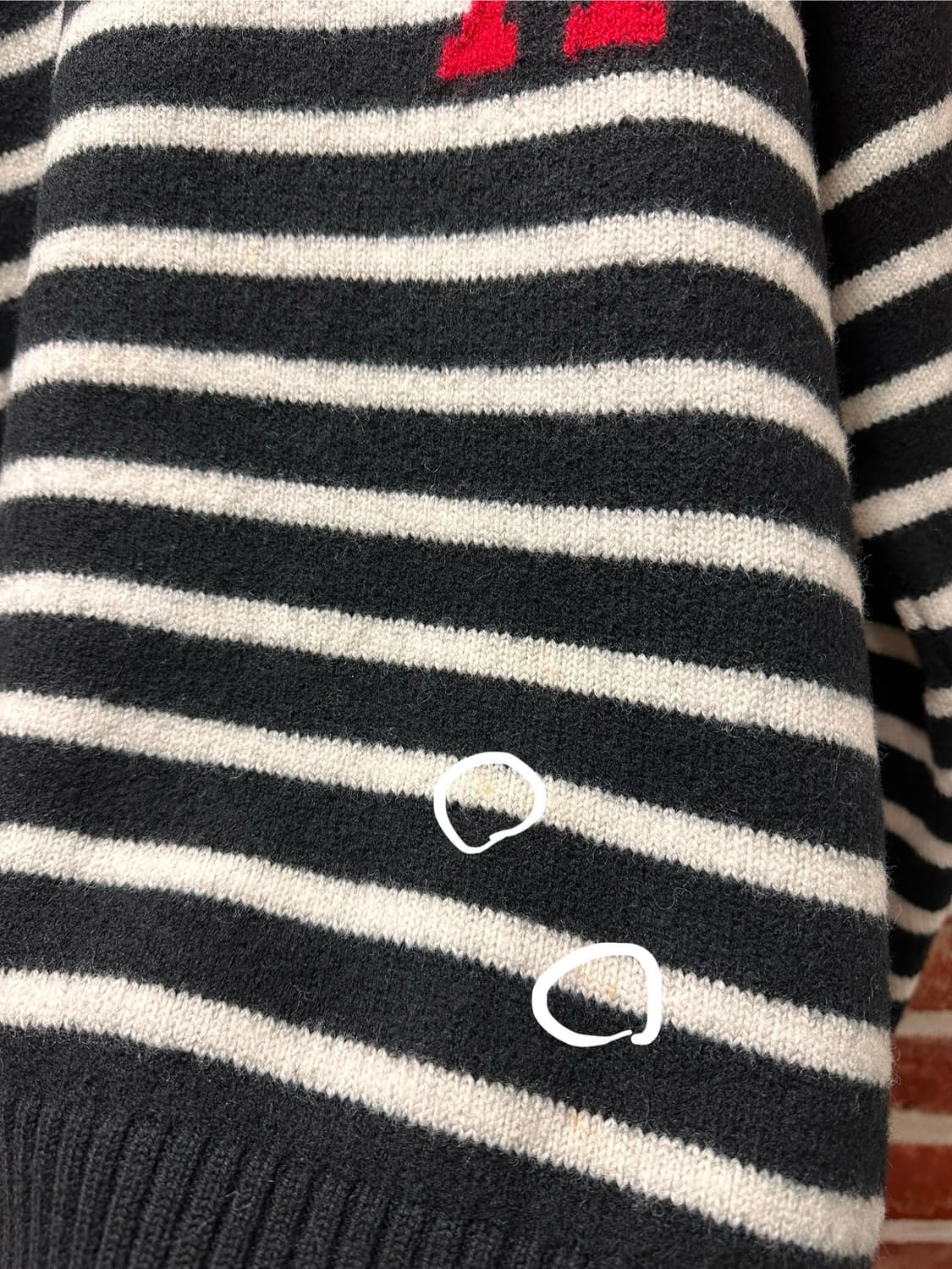 (M)아미 빅하트 로고 스트라이프 니트 상품이미지4