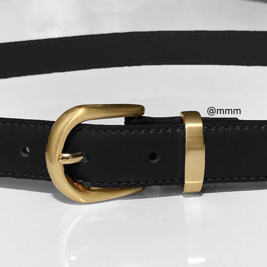 [Unisex]골드링 이태리 가죽 벨트 블랙 상품이미지6