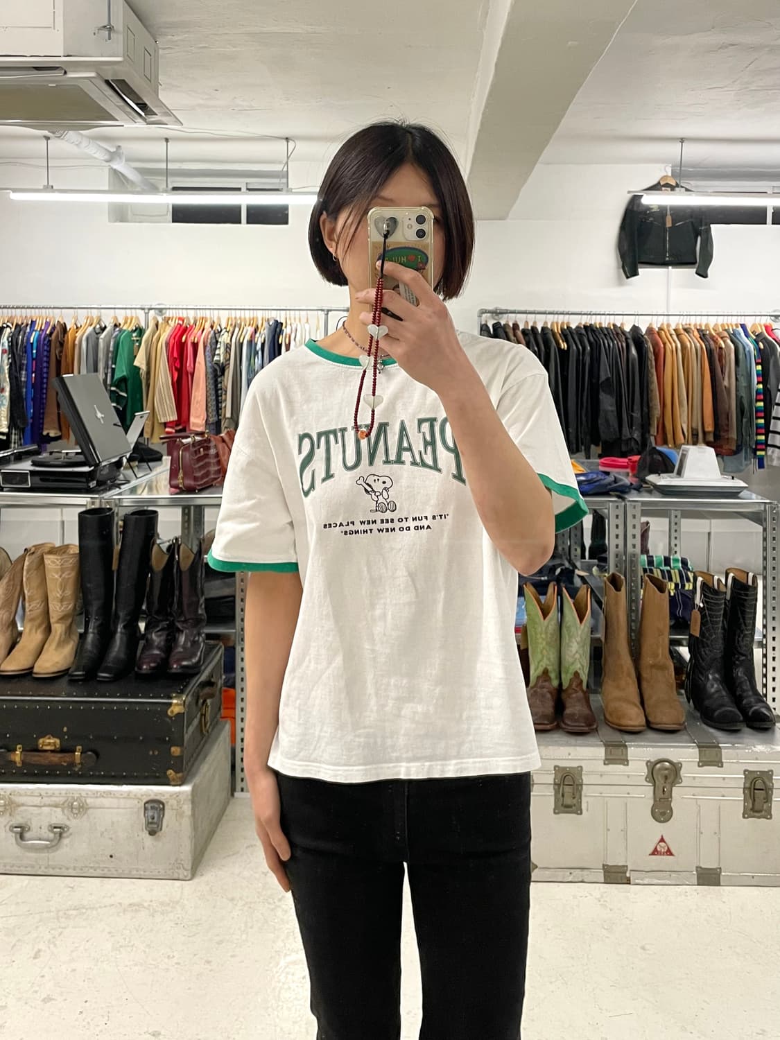 PEANUTS snoopy ringer t-shirts 스누피 링거티 상품이미지1