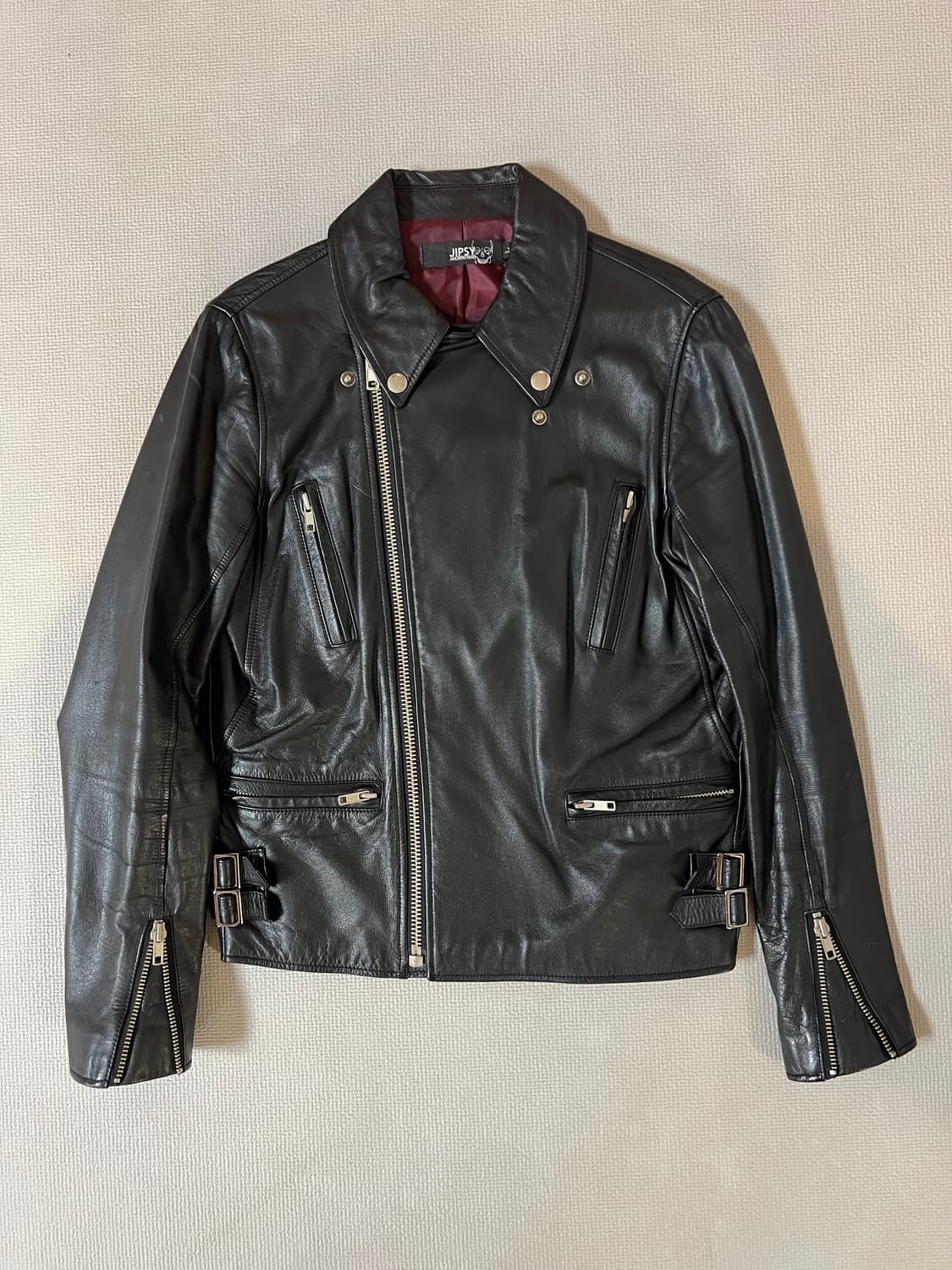 무료배송 - Made in KOREA 집시 소가죽 리얼 레더 라이더 자켓 상품이미지1
