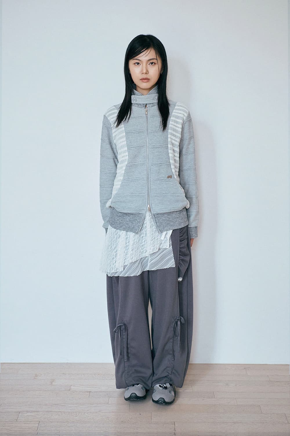 Flap Knitted zip-up (Gray) 상품이미지2
