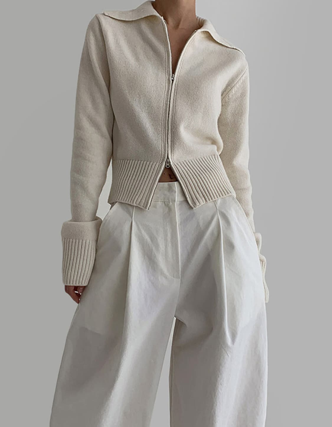 라룸 투웨이 니트집업 상품이미지1