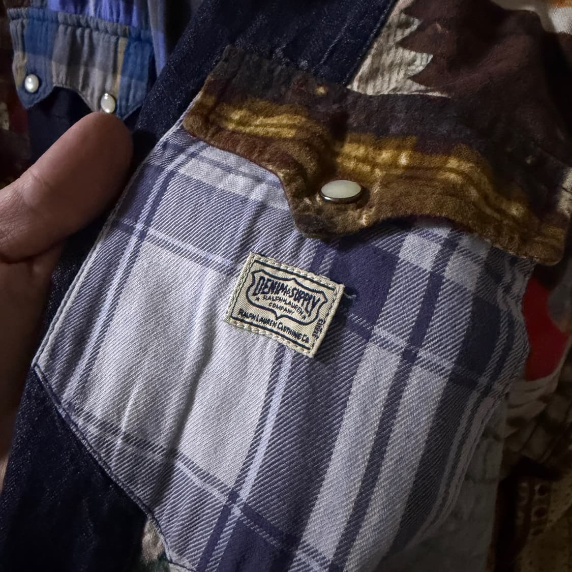 폴로 RRL 느낌 데님앤서플라이 웨스턴 투포켓 셔츠 XL (105정도) 상품이미지9