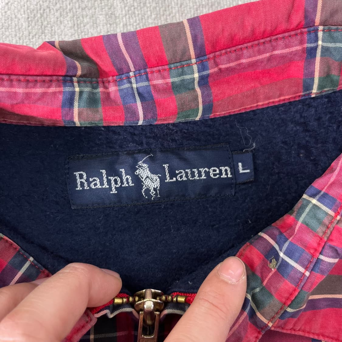 100 폴로 랄프로렌 빈티지 체크 바라쿠타 블루종 자켓 상품이미지3