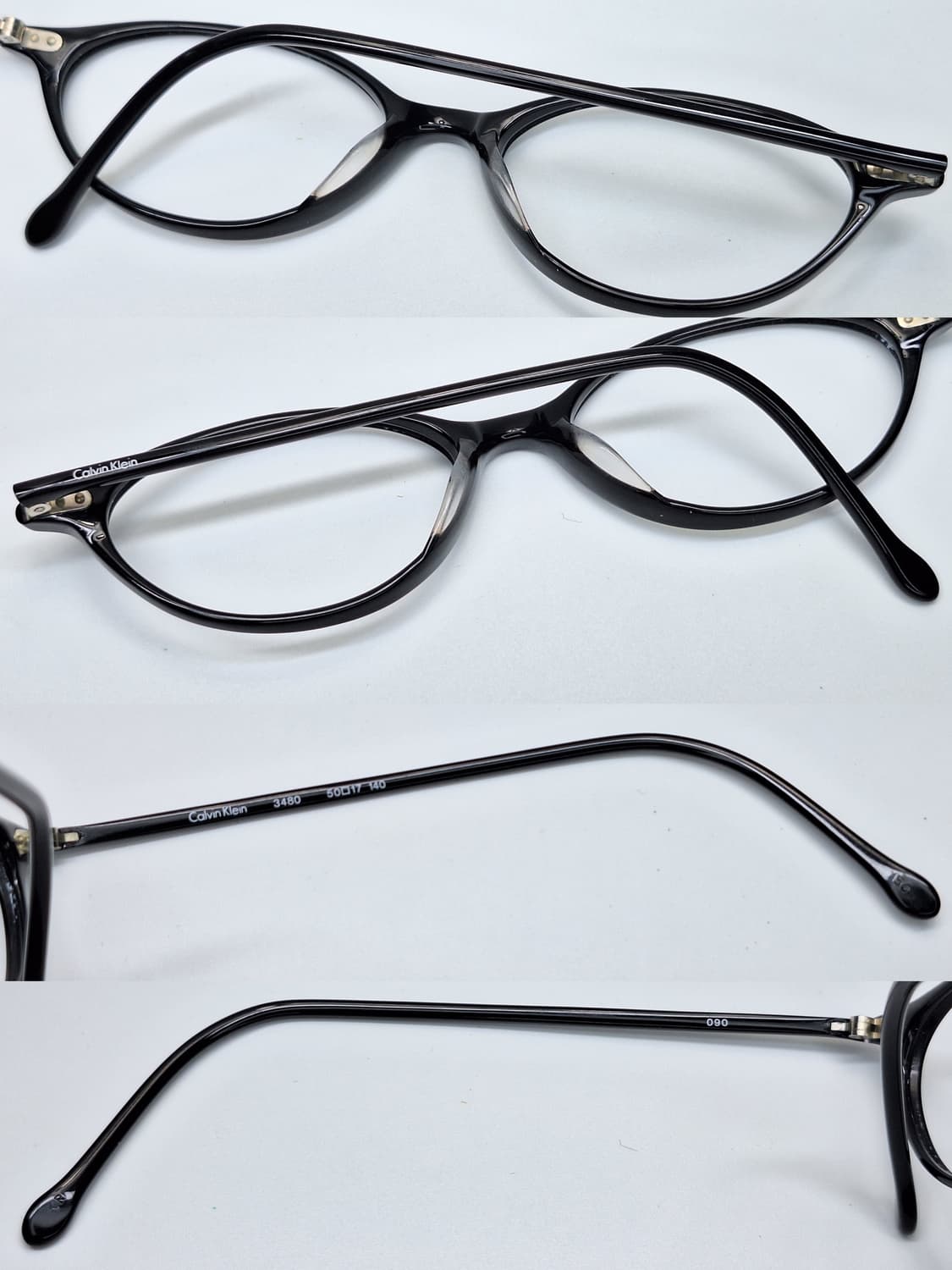캘빈클라인 Calvin Klein 3480 블랙 오벌형 긱시크 뿔테 안경 상품이미지3