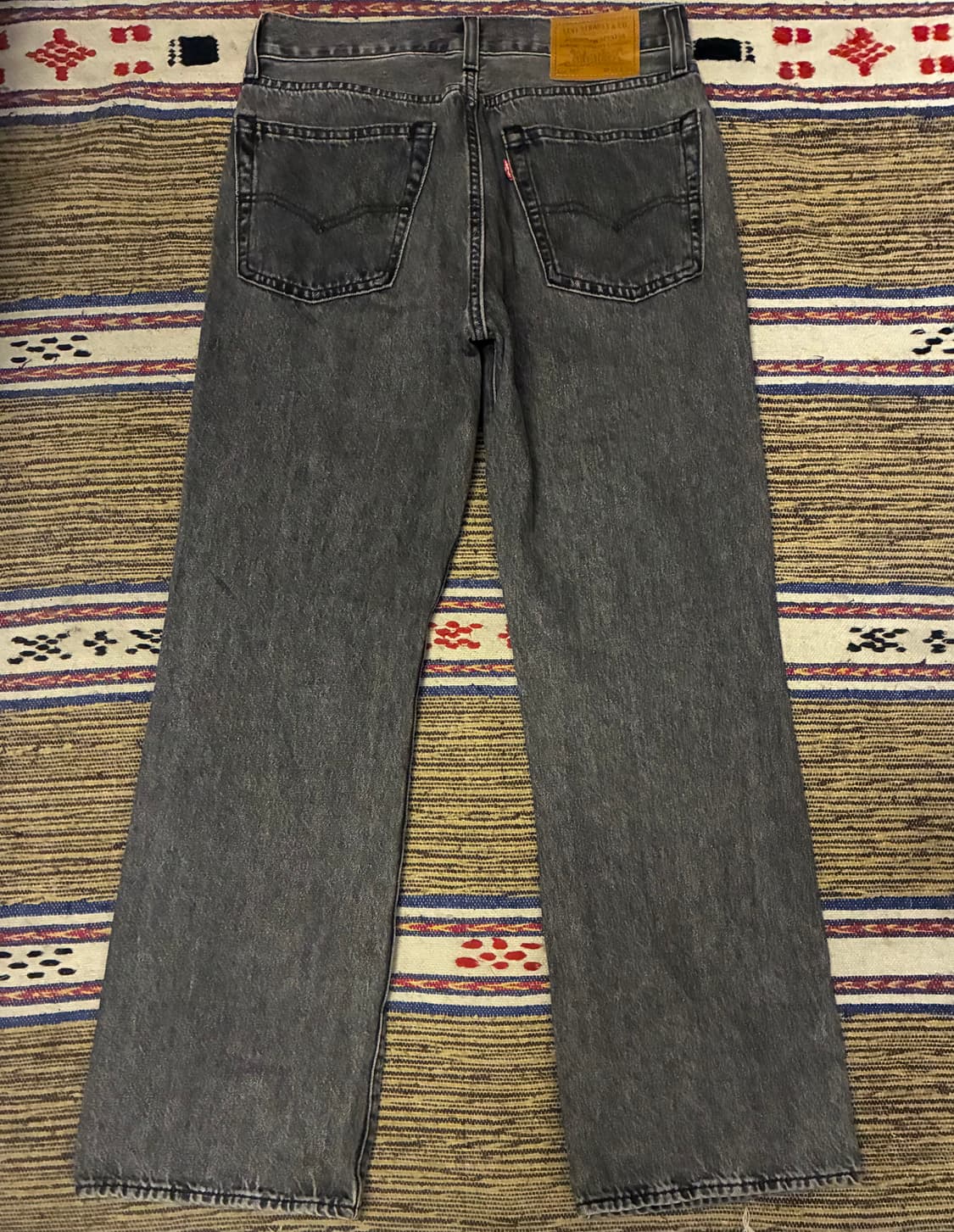 (31)리바이스 567 프리미엄 빅E 릴렉스 플레어 흑청 데님 청바지 상품이미지5