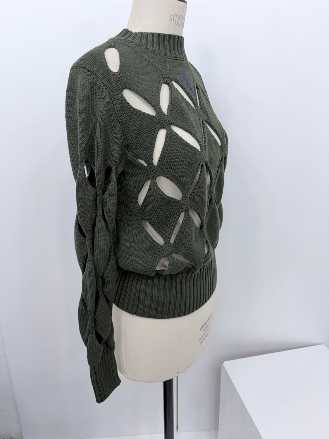 스테판쿡 슬레쉬 니트 카키 S 상품이미지2