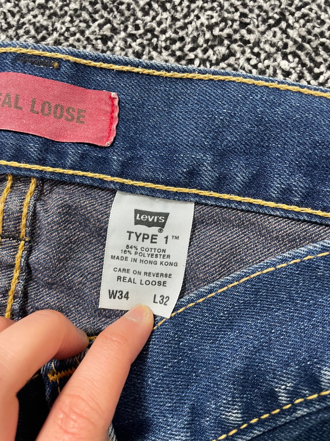 빈티지9. 리바이스 리얼 루즈 타입1 청바지 데님팬츠 중청 상품이미지3