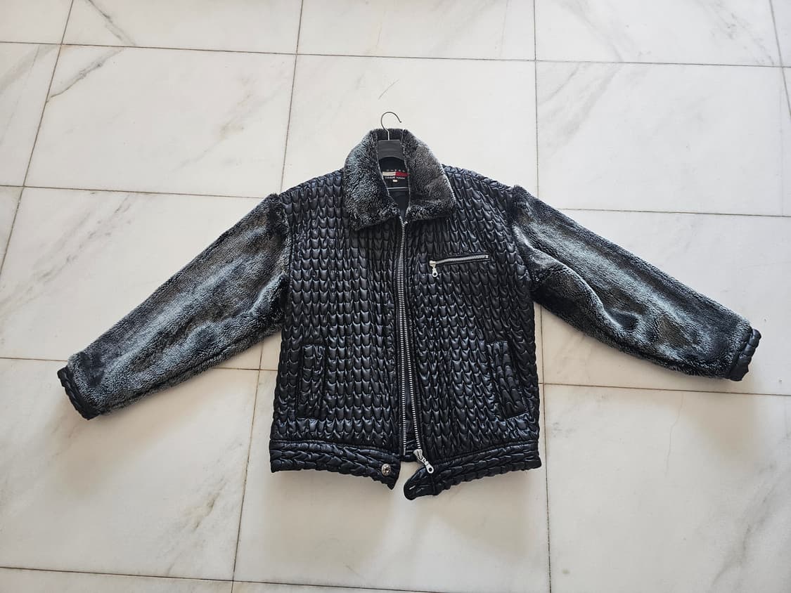 CHESS TRADE MARK 레트로 빈티지 무스탕 느낌 퀼팅/퍼 배색  상품이미지4