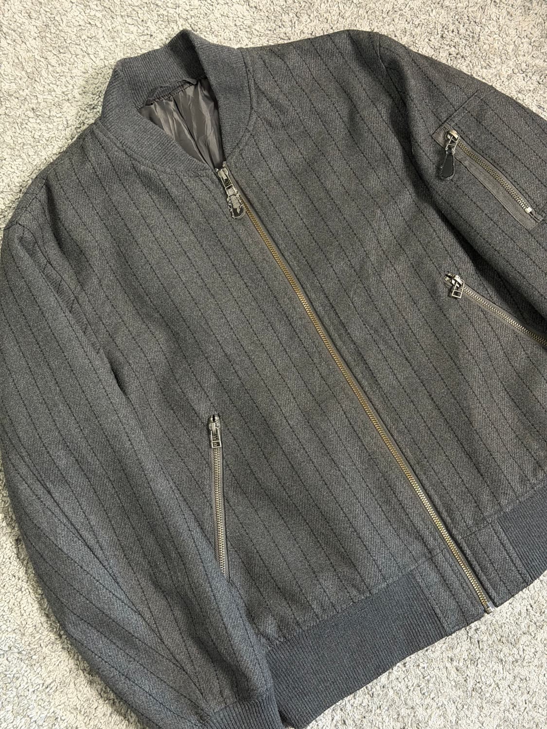 GU 스트라이프 봄버 자켓 상품이미지3