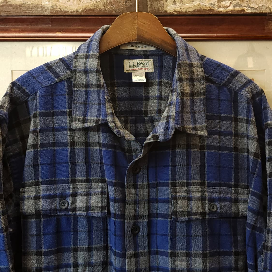 90s 엘엘빈 샤모아 체크셔츠 플란넬 셔츠 헤비코튼 워크셔츠 xxl 상품이미지5