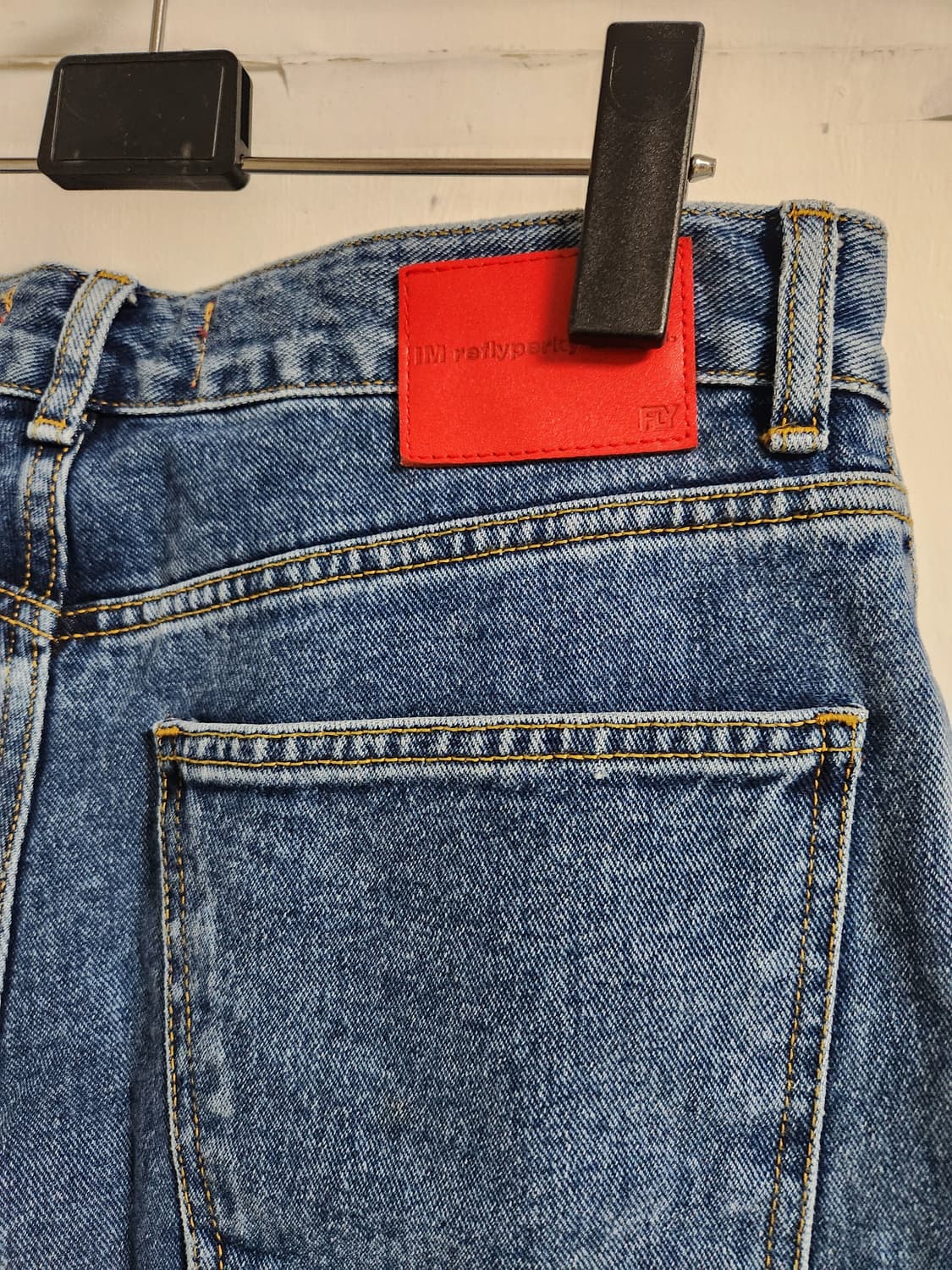 FLY 진청-그린 투톤 데님 팬츠 29 상품이미지3